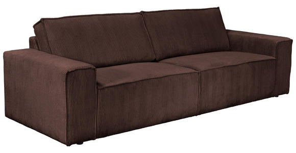 3-SITZER-SOFA Cord Dunkelbraun  - Dunkelbraun/Schwarz, KONVENTIONELL, Kunststoff/Textil (248/76/95cm) - Carryhome