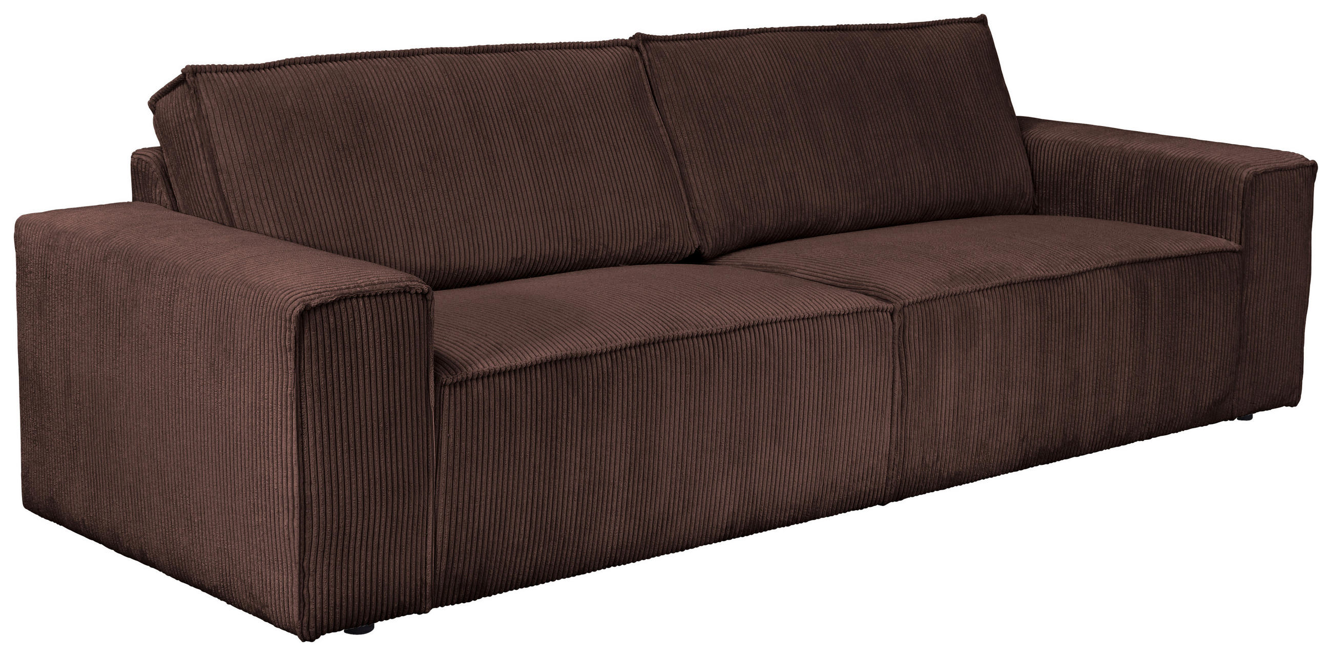 3-SITZER-SOFA Cord Dunkelbraun - Dunkelbraun/Schwarz, KONVENTIONELL, Kunststoff/Textil (248/76/95cm) - Carryhome