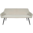 SITZBANK 163/83/63 cm Samt Beige, Schwarz  - Beige/Schwarz, Design, Textil/Metall (163/83/63cm) - Novel