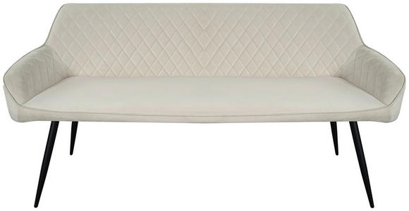 SITZBANK 163/83/63 cm Samt Beige, Schwarz  - Beige/Schwarz, Design, Textil/Metall (163/83/63cm) - Novel