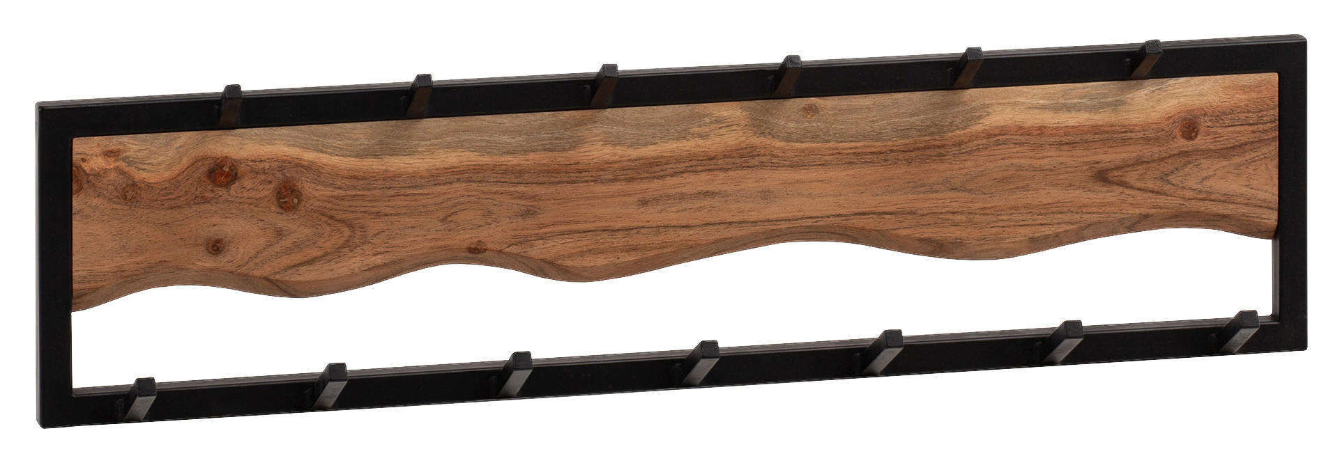 WANDGARDEROBE  in Akazie massiv Braun, Schwarz  - Schwarz/Braun, LIFESTYLE, Holz/Metall (80/20/8cm) - MID.YOU