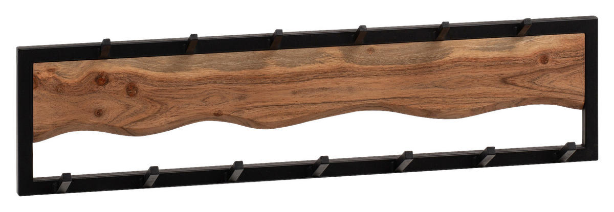WANDGARDEROBE 80/20/8 cm  - Schwarz/Braun, Lifestyle, Holz/Metall (80/20/8cm) - MID.YOU