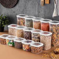 VORRATSDOSENSET 15-teilig  - Transparent/Weiß, Basics, Kunststoff (10/10/9,5cm) - P & B