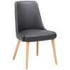 STUHL  in Echtleder pigmentiert Holz, Leder  - Schwarz, KONVENTIONELL, Leder/Holz (56/91/62cm) - Livetastic