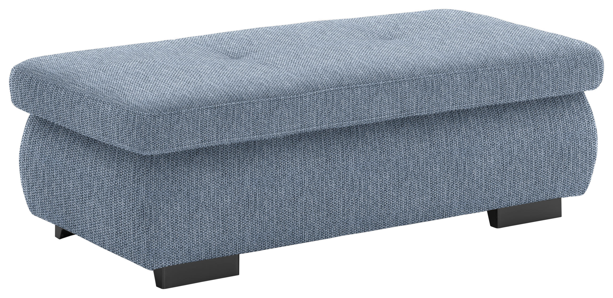 HOCKER in Textil Blau  - Blau/Schwarz, Design, Textil/Metall (138/44/67cm) - Beldomo Style