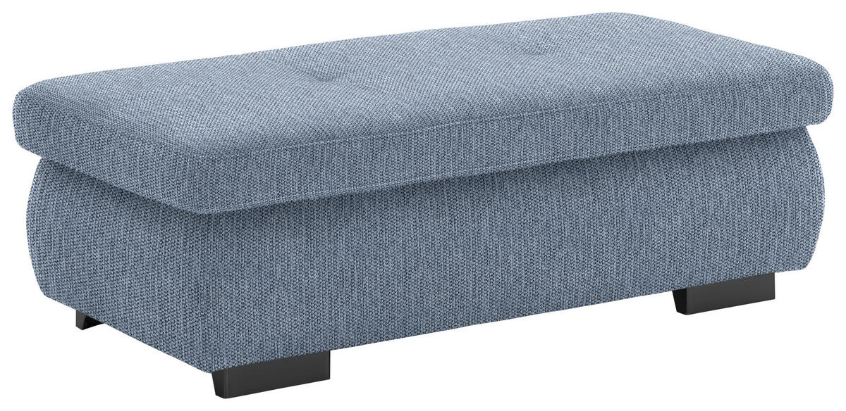 HOCKER in Textil Blau  - Blau/Schwarz, Design, Textil/Metall (138/44/67cm) - Beldomo Style
