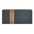 SIDEBOARD 194/90/49 cm  - Eichefarben/Anthrazit, Design, Glas/Holz (194/90/49cm) - Valnatura