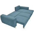 ECKSOFA Blau Webstoff  - Blau/Schwarz, KONVENTIONELL, Holz/Textil (250/145cm) - Carryhome