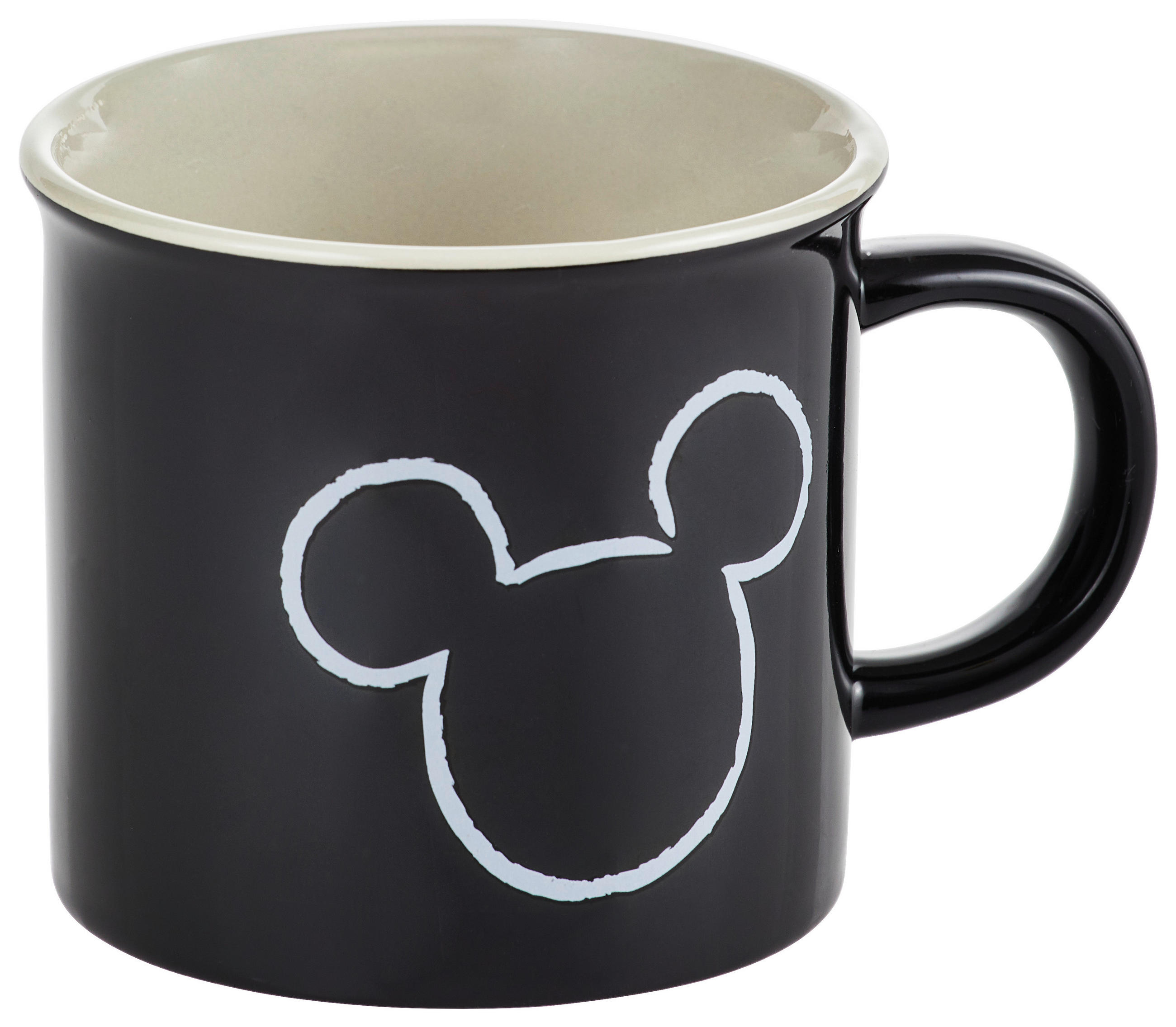 KAFFEETASSE Mickey Mouse 315 ml  - Schwarz/Weiß, Basics, Keramik (8,5/8,5cm) - Disney