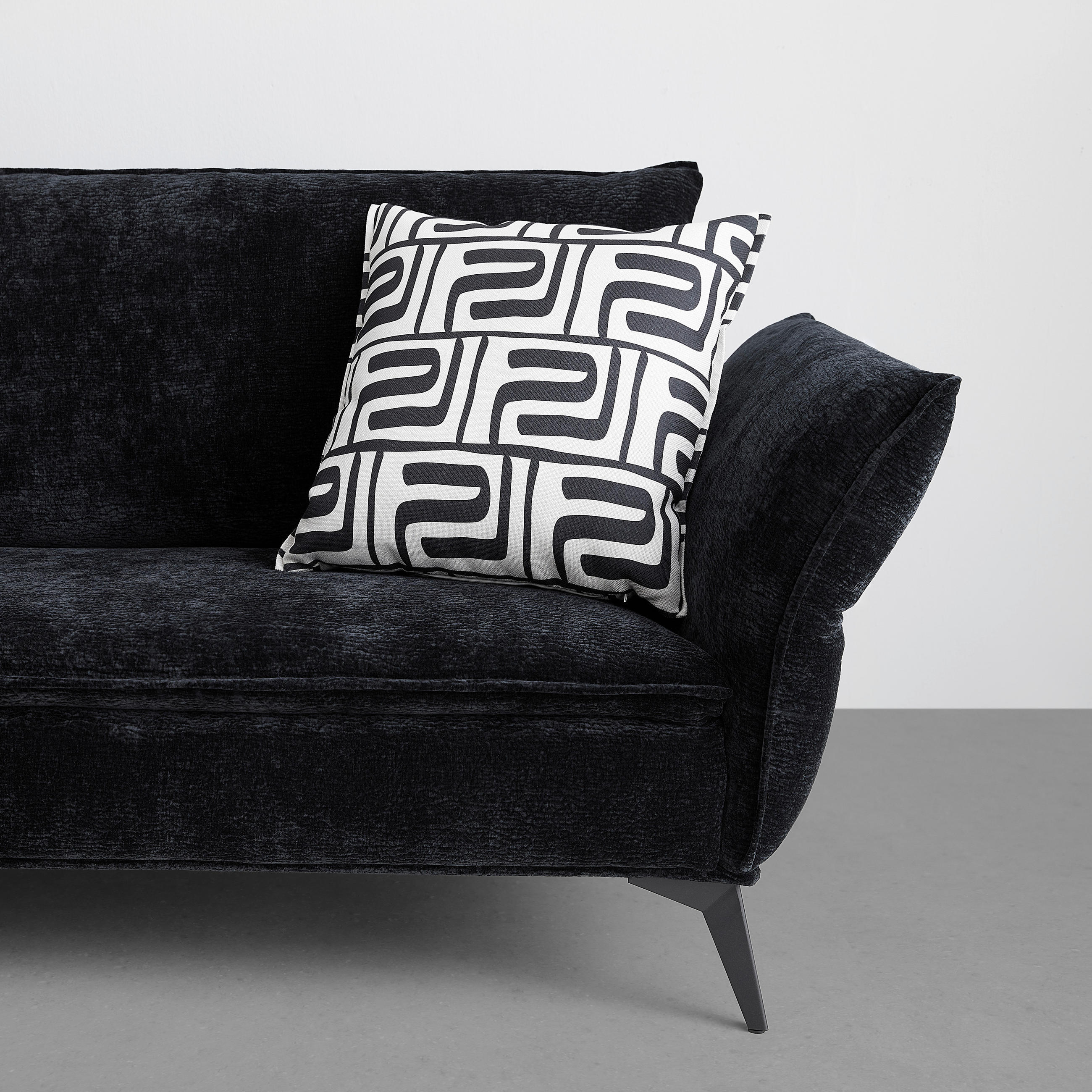 Prydnadskudde Ottawa   60/60/60 cm  - beige/svart, Modern, textil (60/60/60cm) - Premium Living