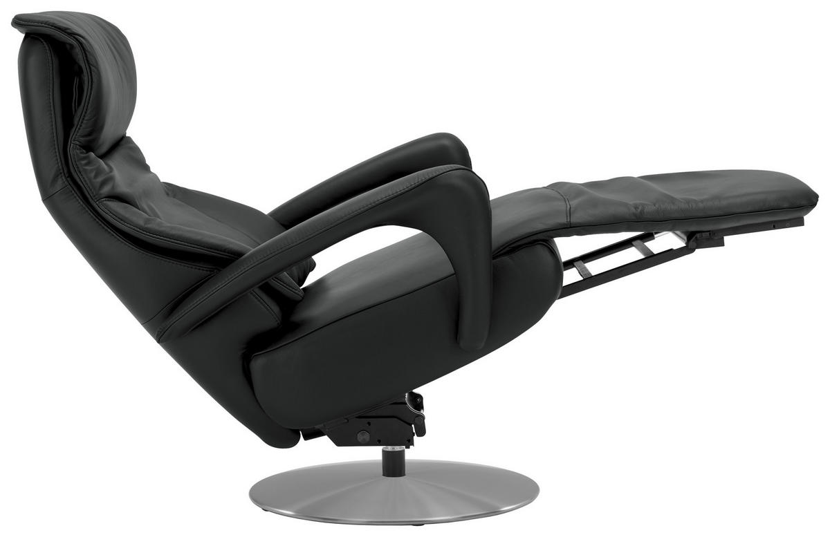 RELAXSESSEL in Leder Anthrazit  - Edelstahlfarben/Anthrazit, Design, Leder/Metall (75/117/88cm) - Dieter Knoll