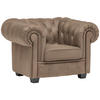 CHESTERFIELD-SESSEL in Lederlook Hellbraun  - Wengefarben/Hellbraun, Lifestyle, Holz/Textil (115/76,5/96cm) - Landscape