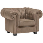 CHESTERFIELD-SESSEL - Wengefarben/Hellbraun, LIFESTYLE, Holz/Textil (115/76,5/96cm) - Landscape