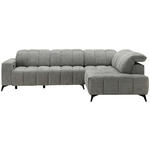 ECKSOFA Dunkelgrau Chenille  - Dunkelgrau/Schwarz, Design, Textil/Metall (293/214cm) - Xora