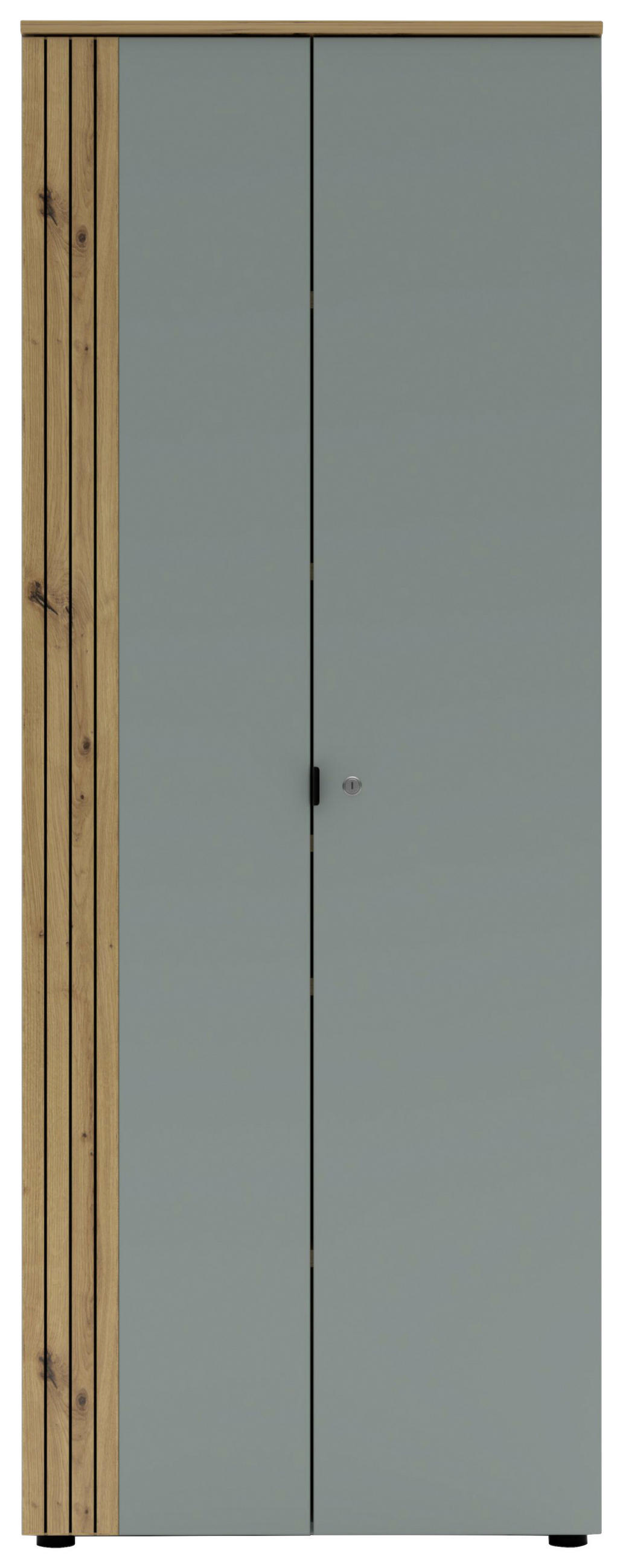 AKTENSCHRANK Eiche Artisan, Schilfgrün  - Schilfgrün/Eiche Artisan, KONVENTIONELL, Holzwerkstoff (75/198/38cm) - Voleo