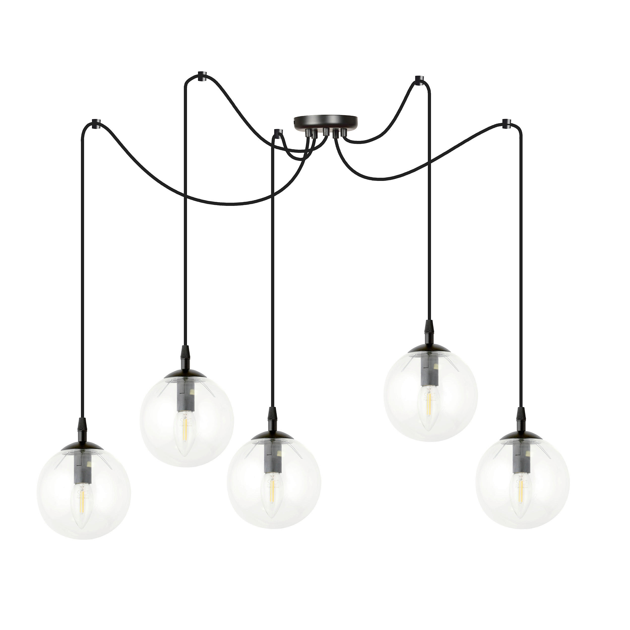 HÄNGELEUCHTE  200/70/200 cm    - Schwarz, KONVENTIONELL, Glas/Metall (200/70/200cm)