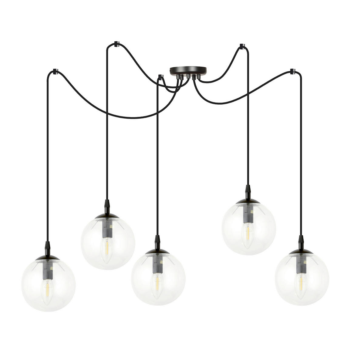 HÄNGELEUCHTE  200/70/200 cm    - Schwarz, KONVENTIONELL, Glas/Metall (200/70/200cm)