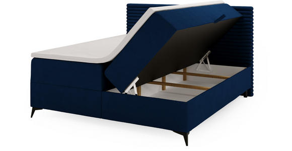 BOXBETT 160/200 cm  in Blau  - Blau/Schwarz, Design, Holz/Holzwerkstoff (160/200cm) - Xora