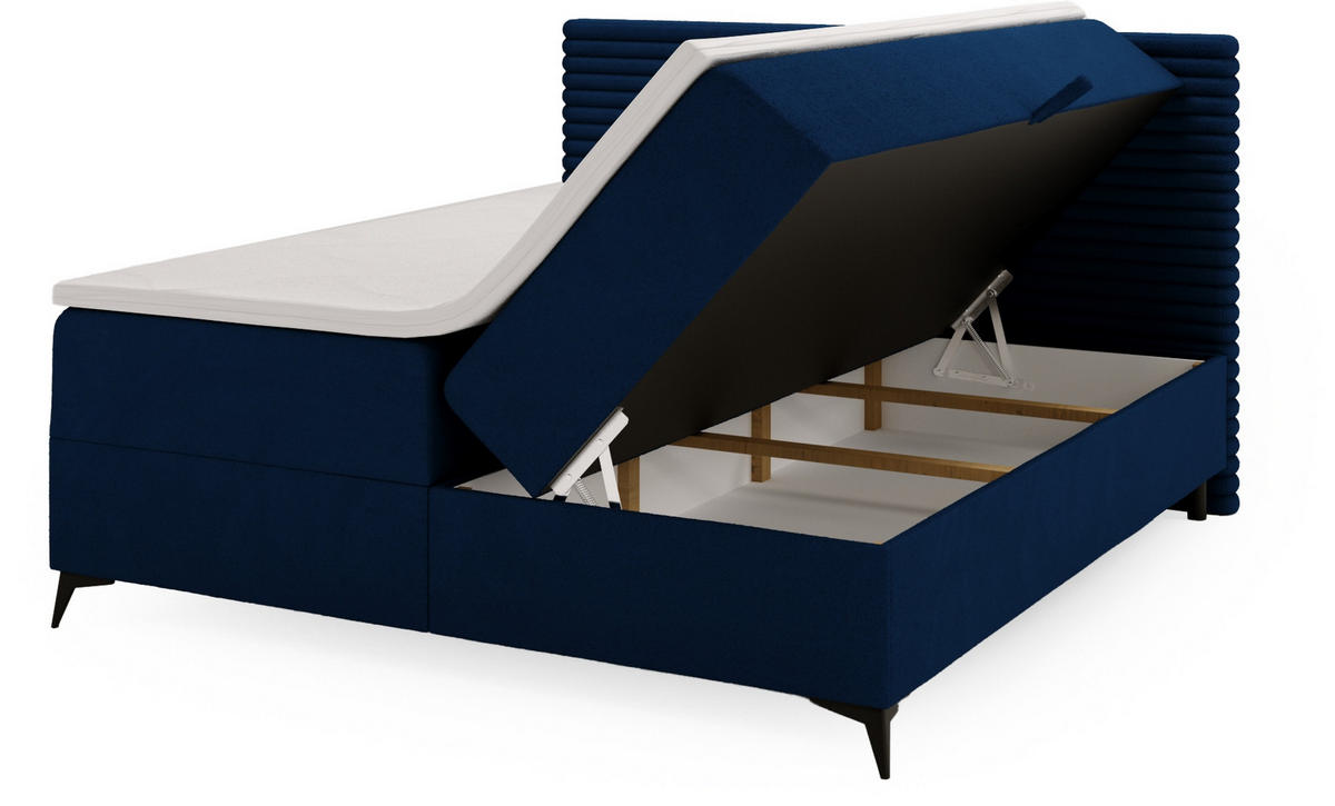 BOXBETT 160/200 cm  in Blau  - Blau/Schwarz, Design, Holz/Holzwerkstoff (160/200cm) - Xora