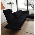ECKSOFA  in Flachgewebe Schwarz  279-327/176-217 cm  - Schwarz, Design, Textil/Metall (279-327/176-217cm) - Dieter Knoll