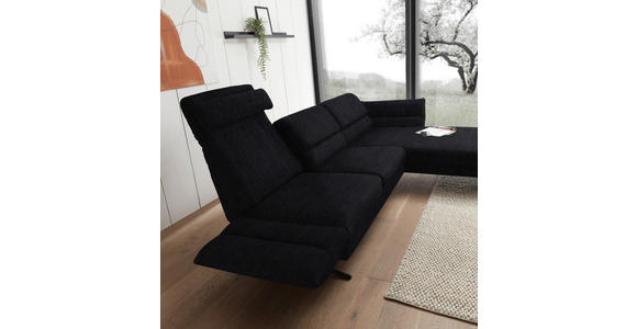 ECKSOFA  in Flachgewebe Schwarz  279-327/176-217 cm  - Schwarz, Design, Textil/Metall (279-327/176-217cm) - Dieter Knoll