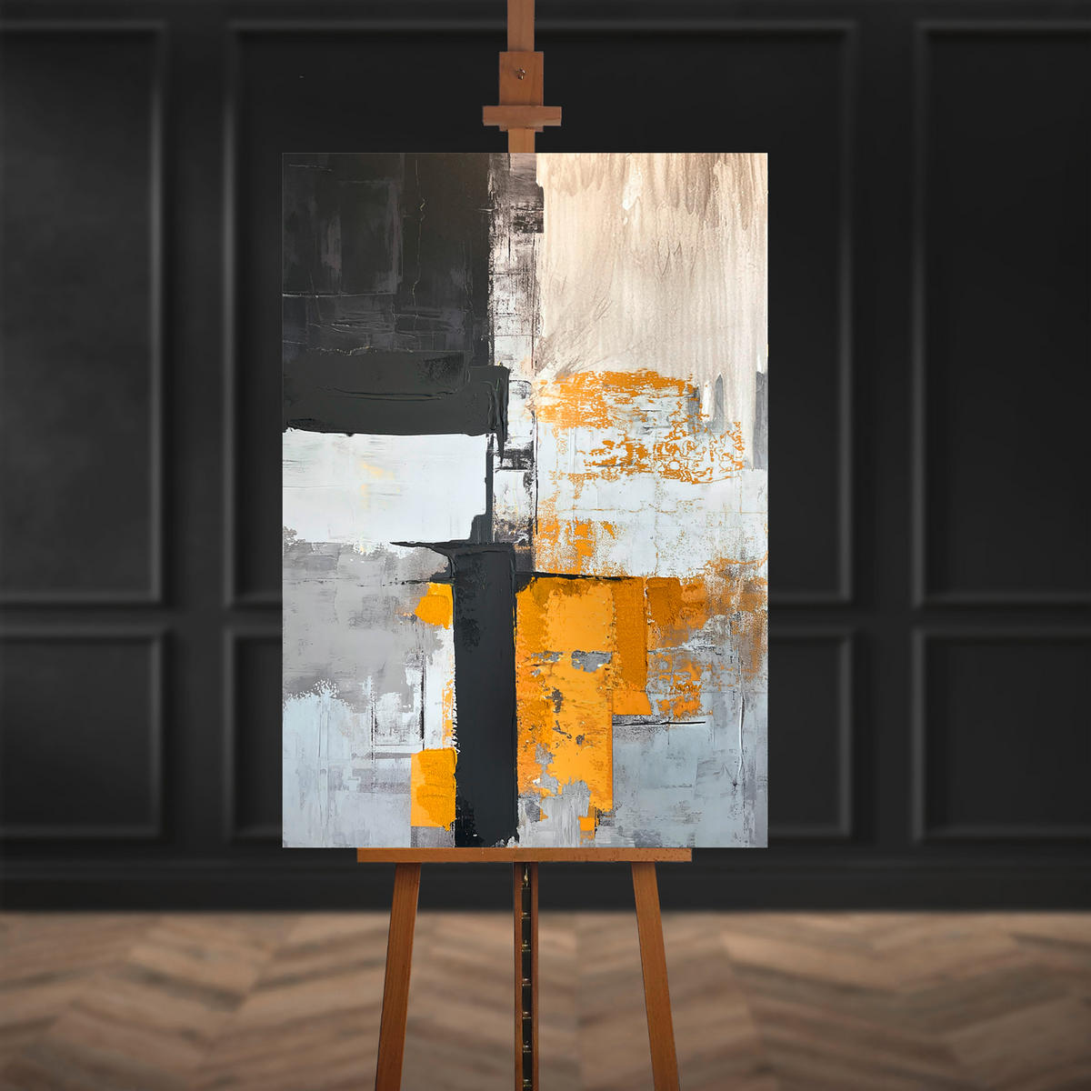OBRAZ NA PLÁTNE, abstraktné, 70/100 cm  - sivá/biela, Design, kompozitné drevo/textil (70/100cm) - Monee