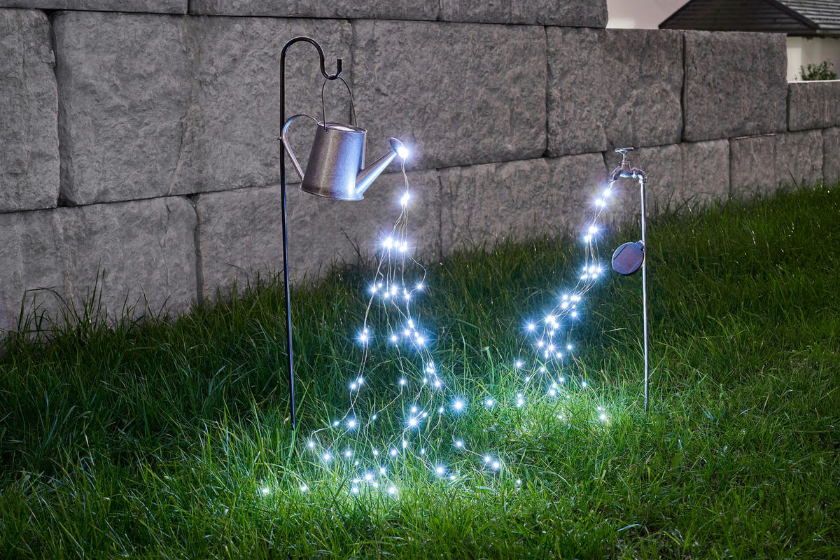 SOLÁRNÍ SVÍTIDLO, 11/6/80 cm - barvy stříbra/průhledné, Trend, kov/plast (11/6/80cm) - Ambia Garden