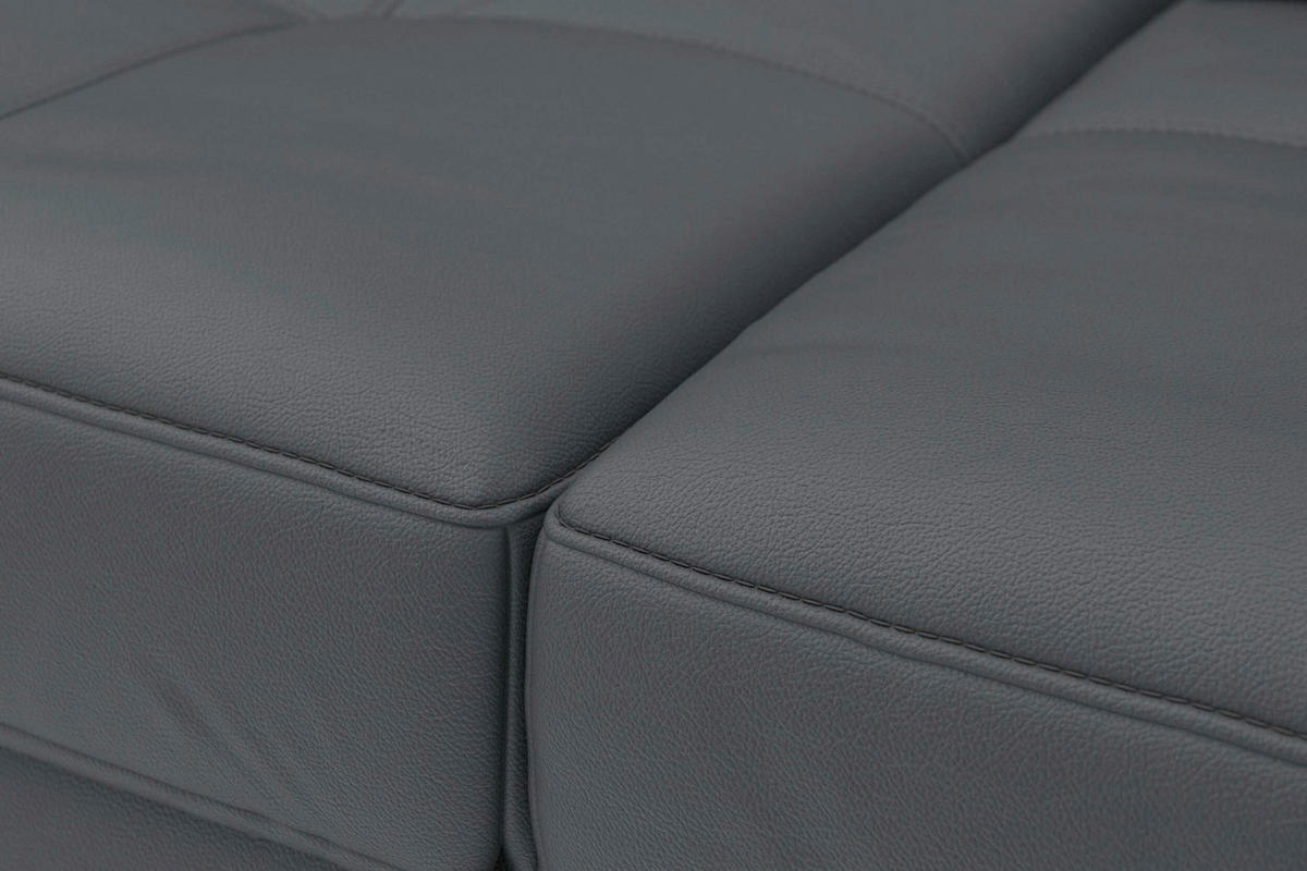 ECKSOFA COSTELLO E Schwarz Echtleder Nierenkissen, Armteilverstellung, Sitztiefenverstellung  - Schwarz, Basics, Leder/Textil (301/176cm) - Sit & More