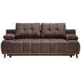 SCHLAFSOFA  mit Stoffauswahl, Rücken echt Webstoff Braun  - Schwarz/Braun, Design, Holz/Textil (206/77-87/102cm) - Novel