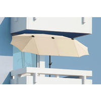 DOPPELSONNENSCHIRM 300 cm Naturfarben  - Anthrazit/Naturfarben, Basics, Textil/Metall (300/220/150cm) - Schneider