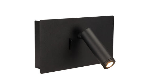 LED-WANDLEUCHTE 23/9-16/12 cm   - Schwarz, Basics, Metall (23/9-16/12cm) - Novel