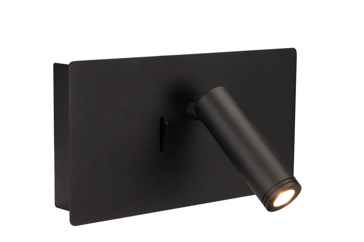 NÁSTENNÉ LED SVIETIDLO, 23/9-16/12 cm - čierna, Basics, kov (23/9-16/12cm) - Novel