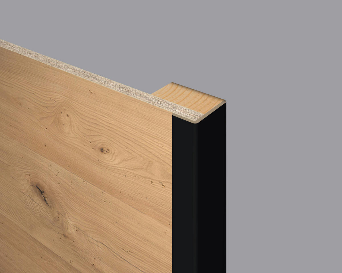 Winkelleiste Schwarz - Schwarz, Basics, Naturmaterialien (240/2.2/4.5cm) - Egger Holzwerkstoffe
