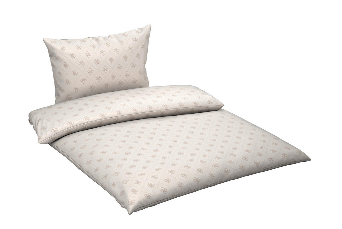 BETTWÄSCHESET Satin 160/210 cm  65 cm/100 cm  - Creme, Design, Textil (160/210cm) - Ambia Home