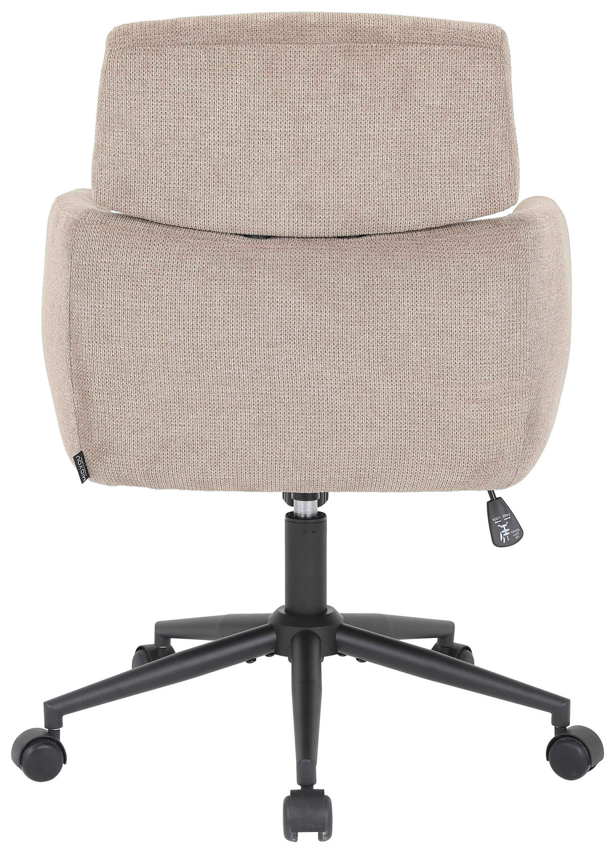 VRTLJIVI STOL les, kovina, umetna masa, tekstil rjava  - črna/rjava, Moderno, kovina/umetna masa (62/92/100/63cm) - MID.YOU