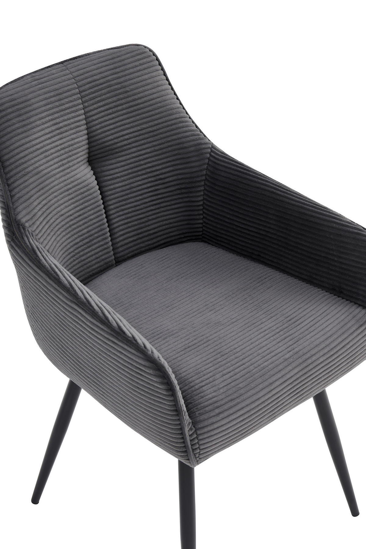 ARMLEHNSTUHL-SET 2 Stück  in Stahl Mikrofaser  - Anthrazit/Schwarz, MODERN, Textil/Metall (55/85/61cm) - MID.YOU