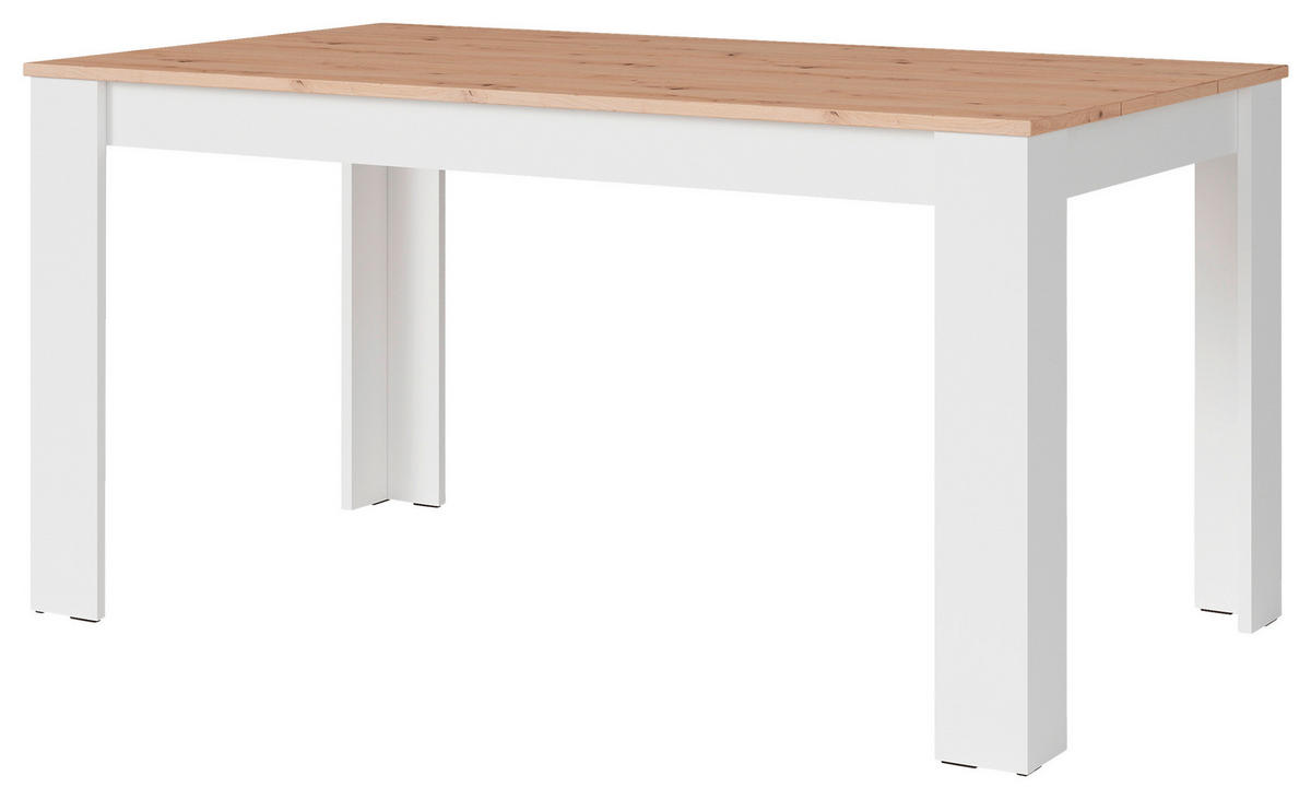 ESSTISCH rechteckig Weiß, Eiche Artisan  - Weiß/Eiche Artisan, MODERN, Holzwerkstoff (160/90/75cm) - MID.YOU