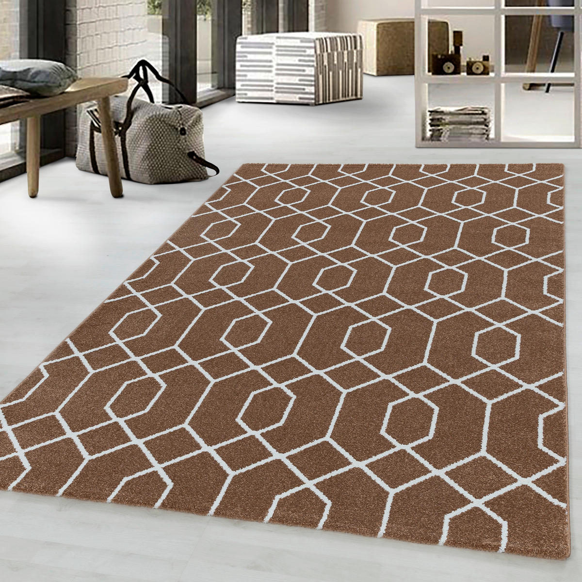 GOLVLÖPARE 80/250 cm Efor 3713 kupfer  - kopparfärgad, Basics, textil (80/250cm)