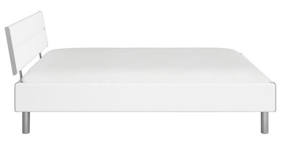 BETT 140/200 cm  in Weiß  - Alufarben/Weiß, Design, Holzwerkstoff/Metall (140/200cm) - Carryhome