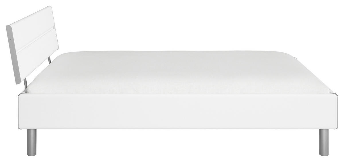 BETT 140/200 cm  in Weiß  - Alufarben/Weiß, Design, Metall (140/200cm) - Carryhome