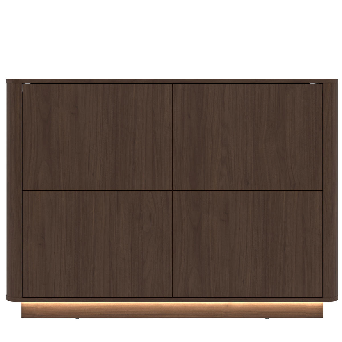 KOMMODE Sand Minimal, 124,4/89,5/40 cm,  - Walnussfarben, Design, Holzwerkstoff (124,4/89,5/40cm) - MID.YOU