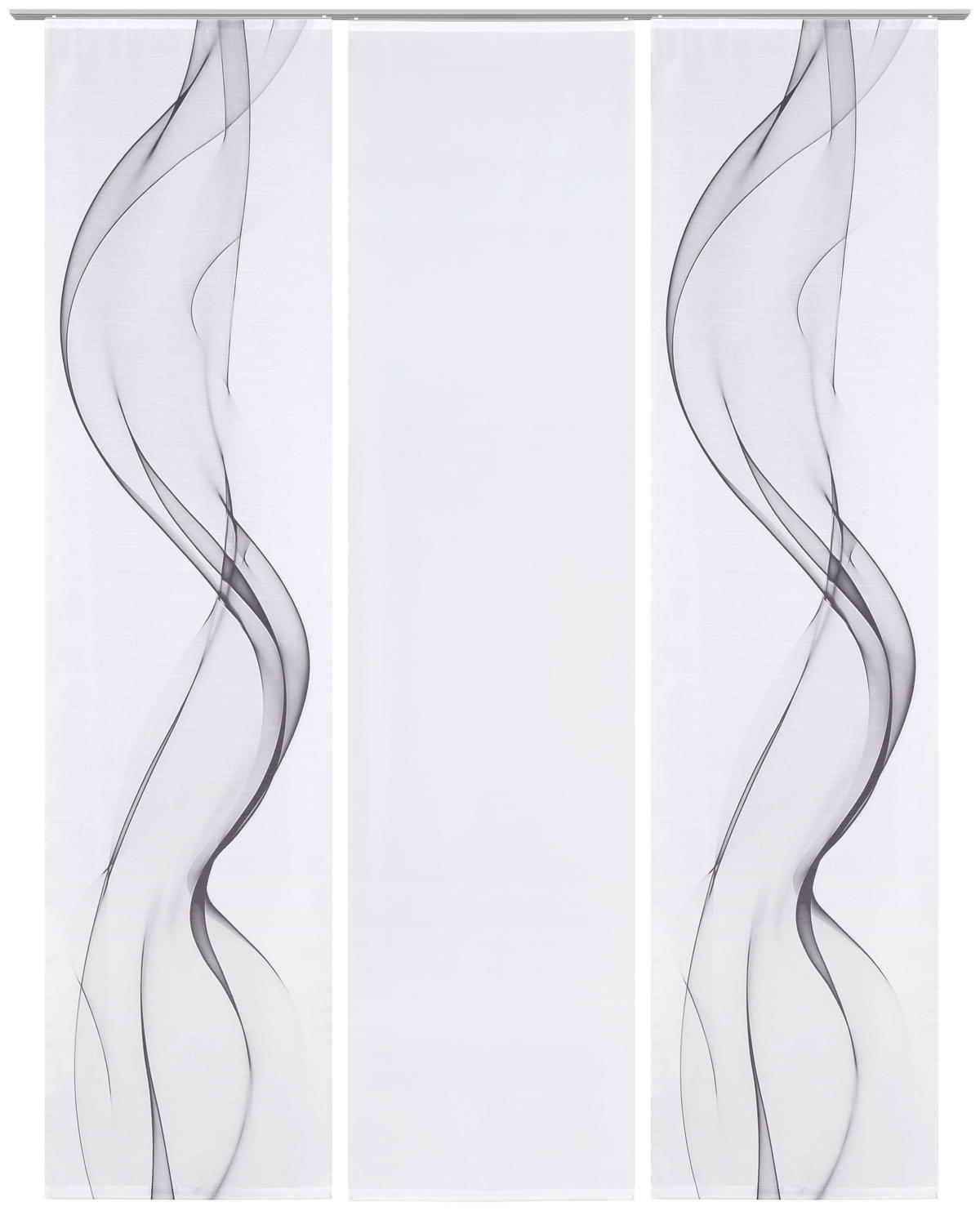 FLÄCHENVORHANG in Grau, Weiß halbtransparent  - Weiß/Grau, Design, Textil (60/245cm) - Novel