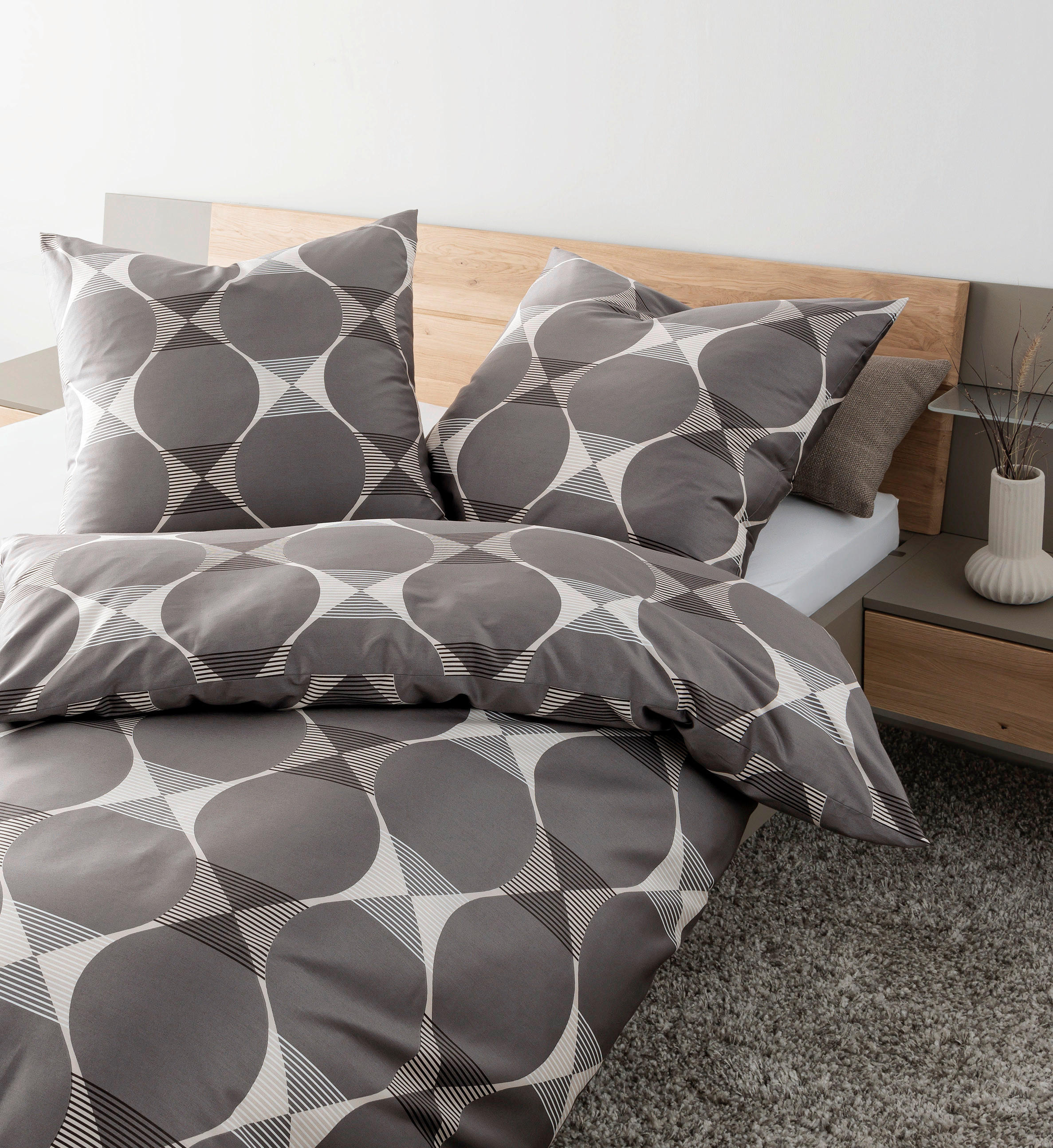 BETTWÄSCHE 240/220 cm Makosatin  - Taupe/Beige, Design, Textil (240/220cm) - Janine