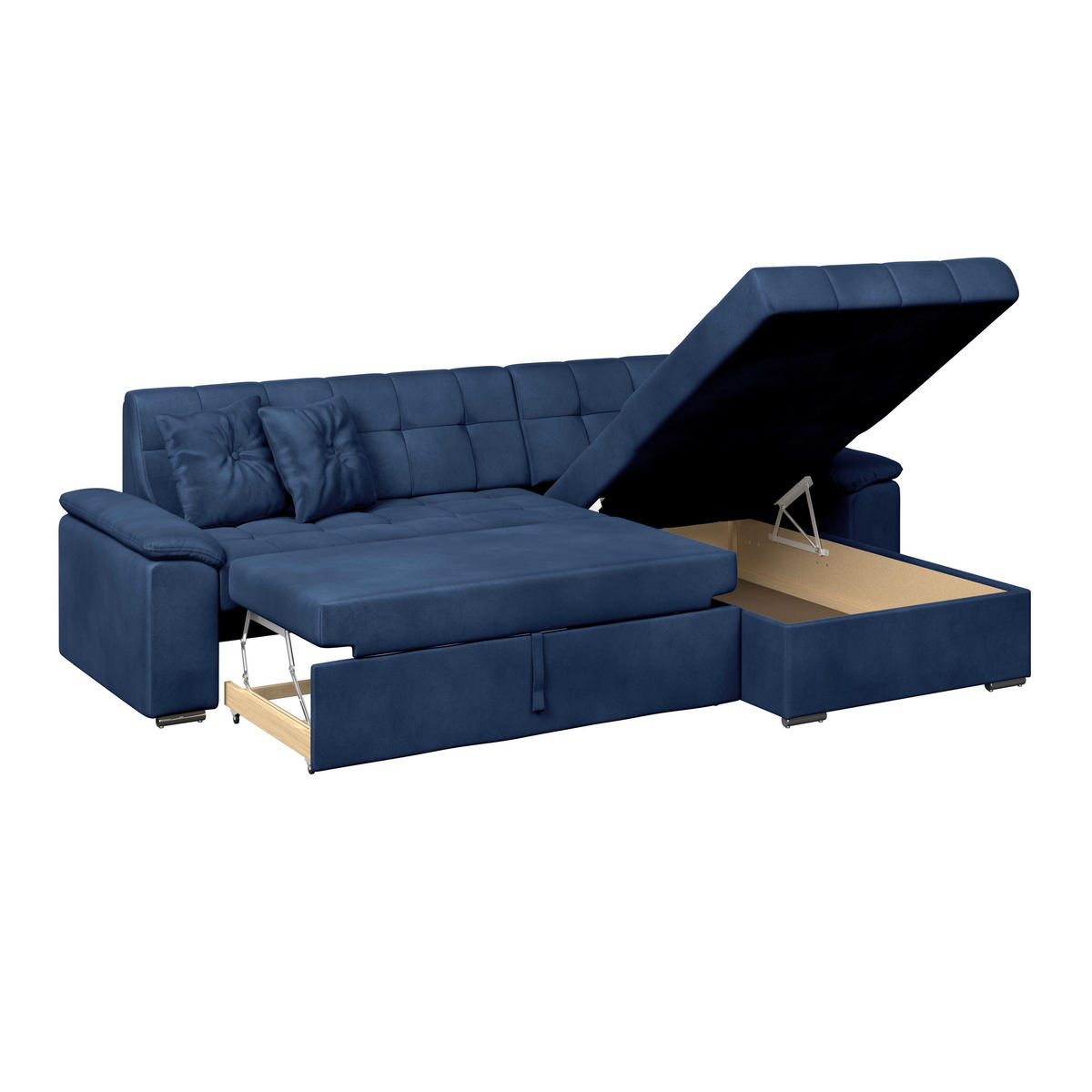 ECKSOFA Blau Zierkissen  - Blau, Trend, Textil (257/167cm) - Livetastic
