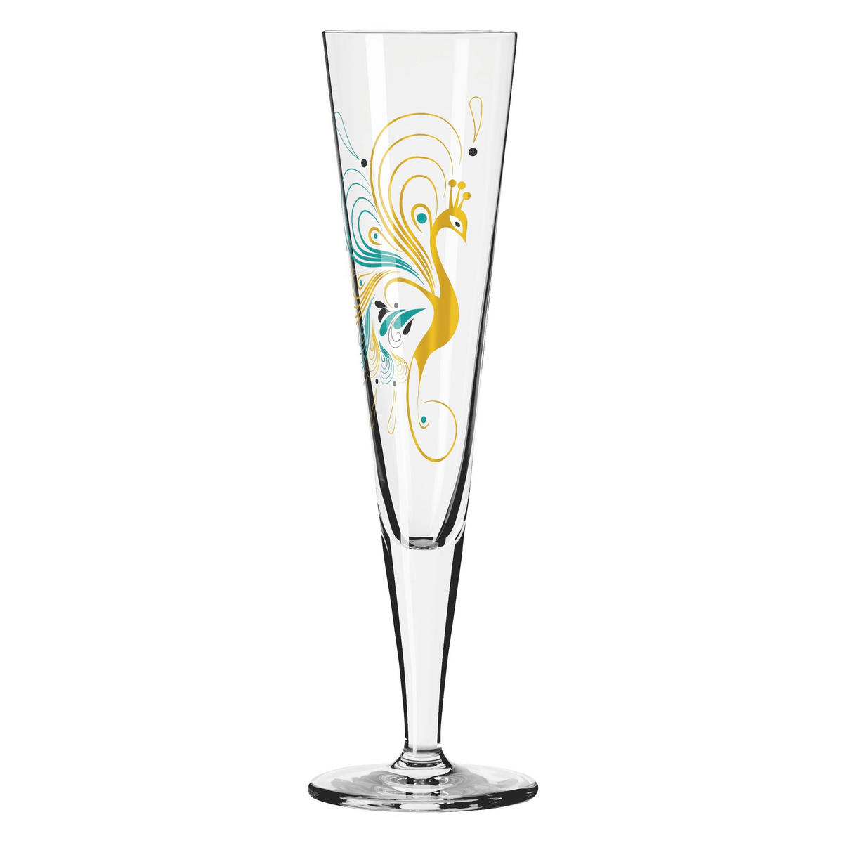 CHAMPAGNERGLAS 205 ml  - Transparent/Goldfarben, Design, Glas (7.2/24.0cm) - Ritzenhoff