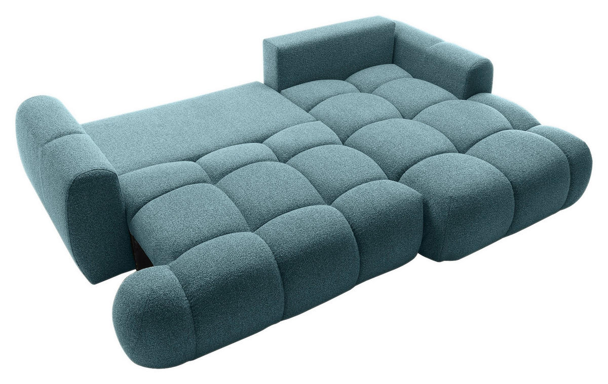 ECKSOFA Türkis Struktur  - Türkis/Schwarz, KONVENTIONELL, Kunststoff/Textil (272/172cm) - Carryhome