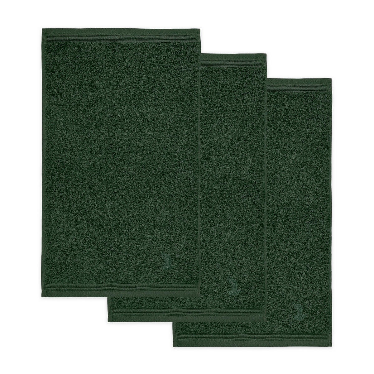 FROTTIERSET Dunkelgrün 3-teilig  - Dunkelgrün, Basics, Textil (30/50cm) - Moeve