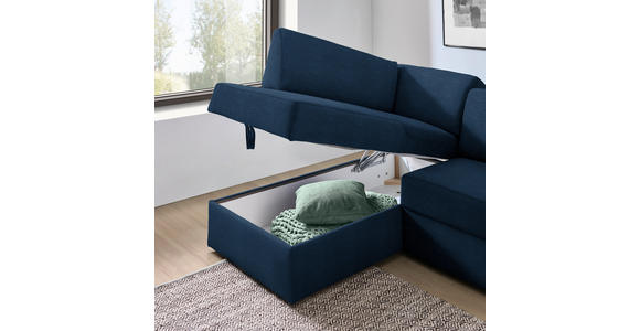 ECKSOFA in Webstoff Dunkelblau  - Schwarz/Dunkelblau, KONVENTIONELL, Kunststoff/Textil (165/224cm) - Xora