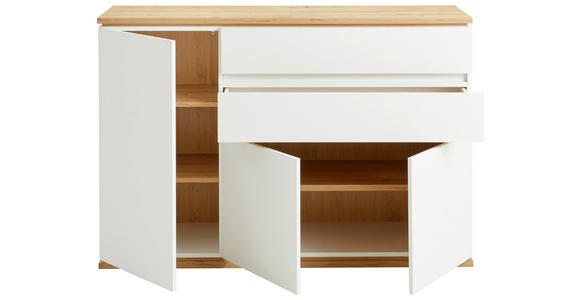 SIDEBOARD Weiß, Eiche Artisan Einlegeböden  - Schwarz/Weiß, MODERN, Holzwerkstoff/Kunststoff (139/93/42cm) - Xora