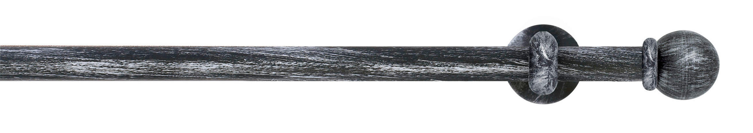 VORHANGSTANGE 460 cm  - Silberfarben/Schwarz, KONVENTIONELL, Metall (460cm)